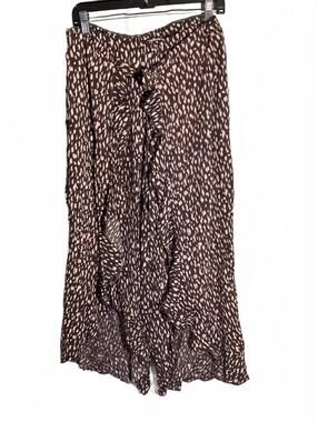 Salty Lemon Beach Style Maxi  pants with  Skirt Ruffle Detail Large